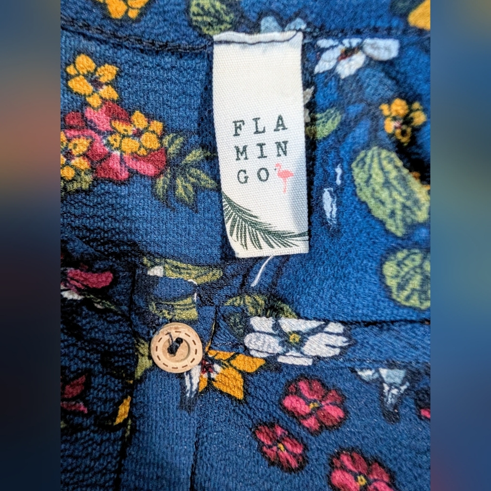 BOGO Flamingo- Ditsy Floral Peasant Blouse- XL - Picture 3 of 3